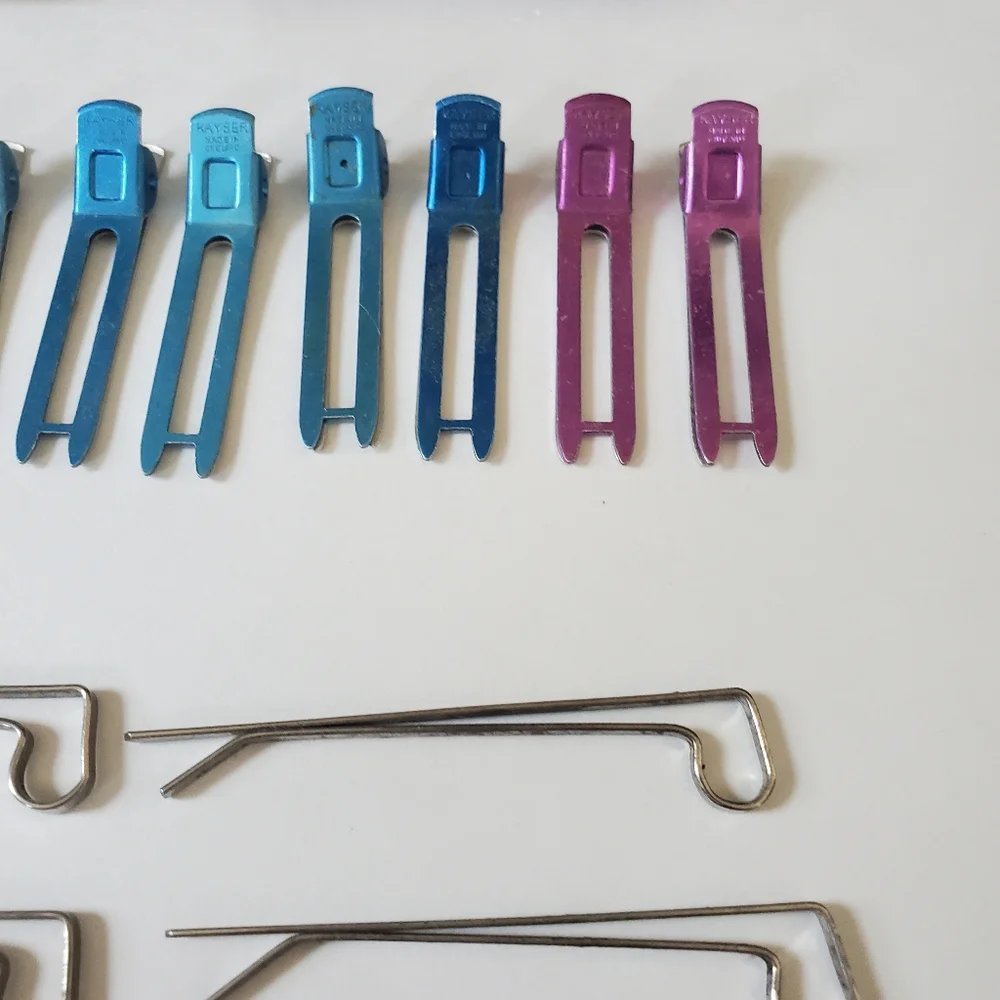 Vintage Lot Plastic Hair Curlers Metal Hair Pins Kayser Clips Rollers Retro
